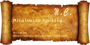 Mihálovits Cecília névjegykártya